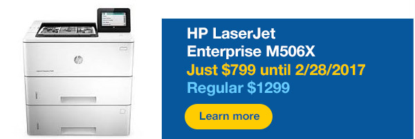 HP LaserJet Enterprise M506X Just $799 until 2/28/2017 Regular $1299