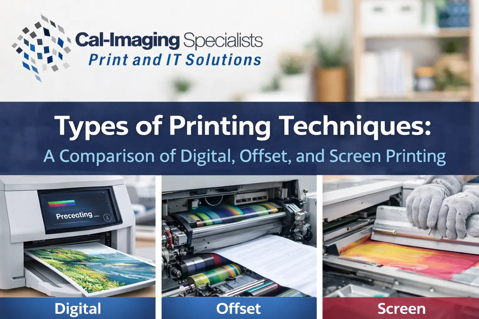 Types of Printing Techniques: A Comparison of Digital, Offset, and Screen Printing
